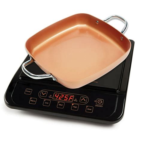 To turn the heat off yourself, press the minus sign until it reads 0. . Copper chef induction cooktop